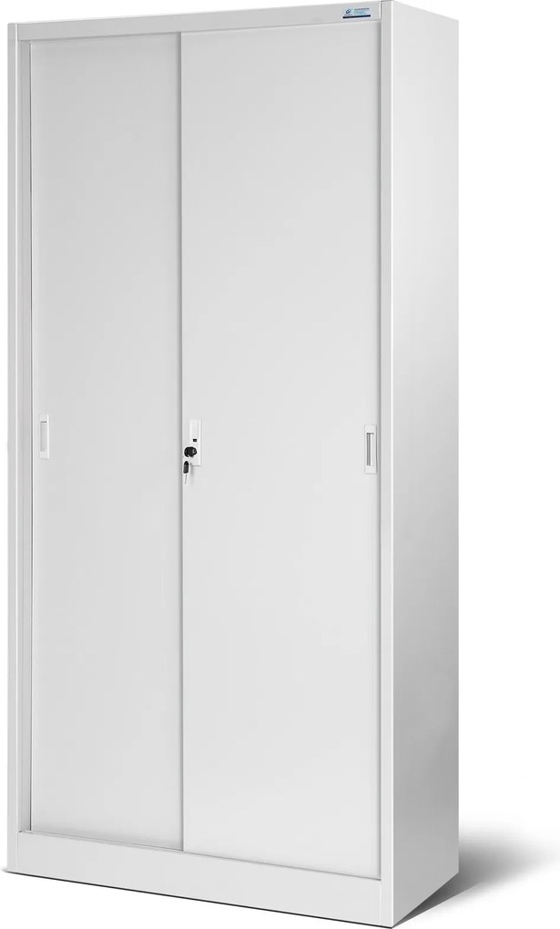 Przesuwna szafa biurowa Kuba 90x40x185 cm szara