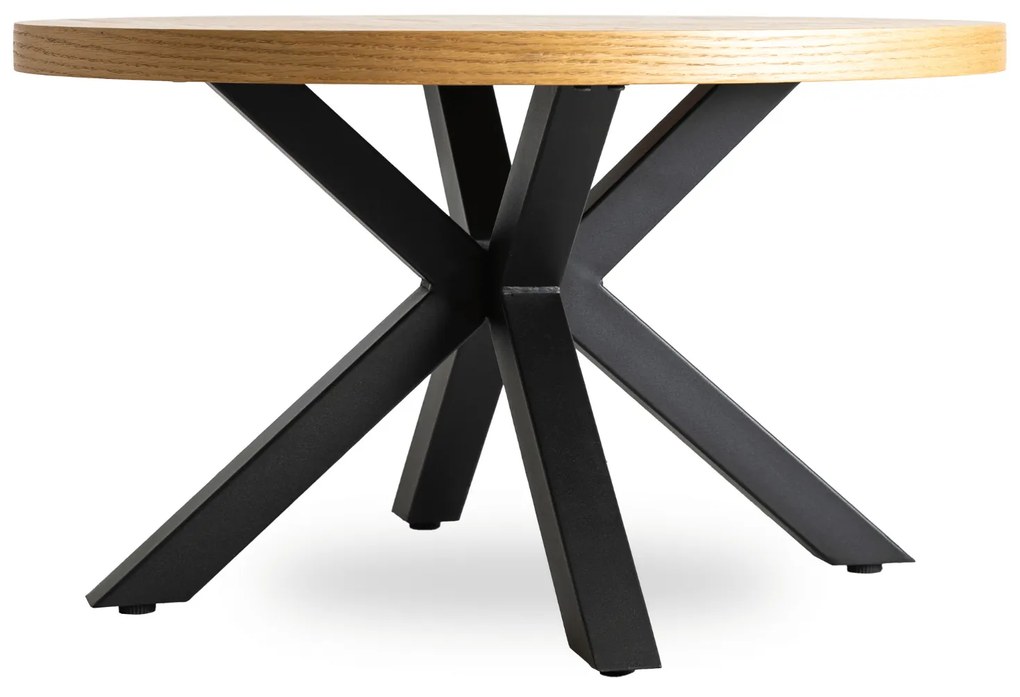 Stolik Kawowy LINCOLN 80 cm Dąb Złoty/Czarny Loft