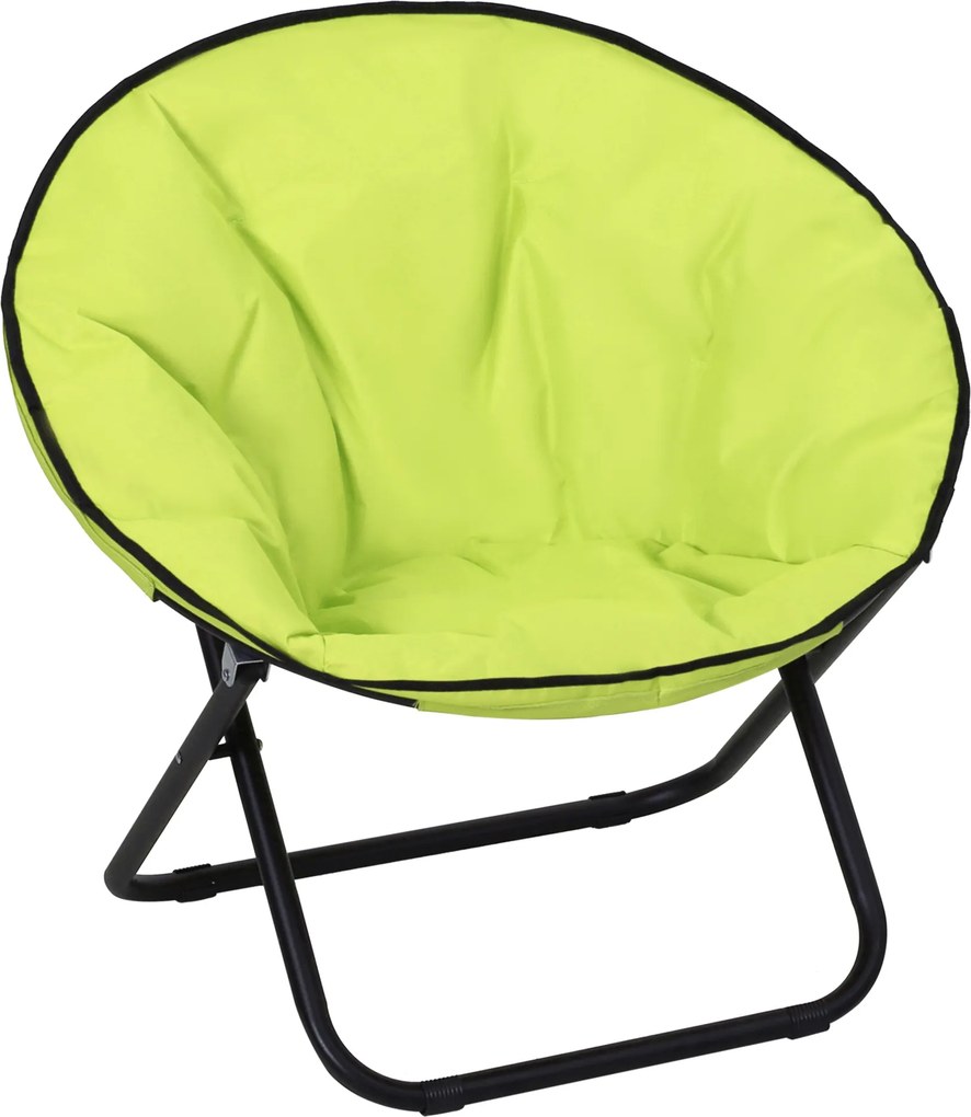 Outsunny Składany Fotel, Fotel Kempingowy, Fotel Ogrodowy, Fotel Obity, Metal + Materiał Oxford, 80 x 80 x 75 cm, Kolor Żółty