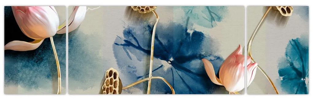Obraz z kwiatami (170x50 cm)