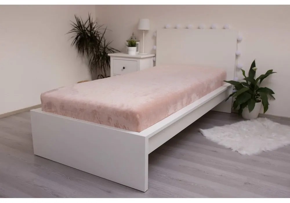 Brązowe prześcieradło z mikropluszu z gumką 90x200 cm – Jerry Fabrics