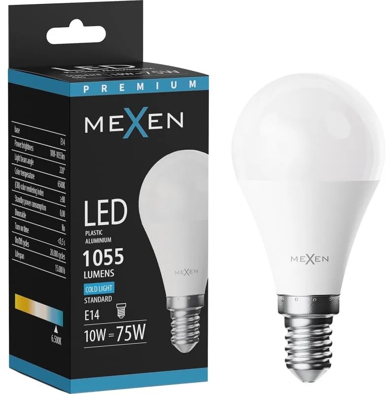 Mexen Nova żarówka LED E14, G45, 10W, Zimna - 6500K, 1055 lm - L101-E14-1065-01