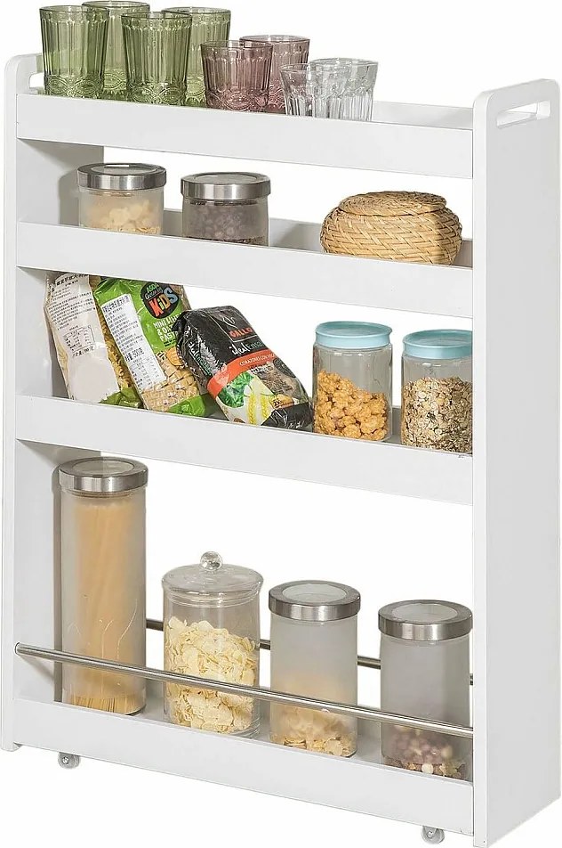 SoBuy Półka kuchenna, koszyk na kółkach NSR01-W