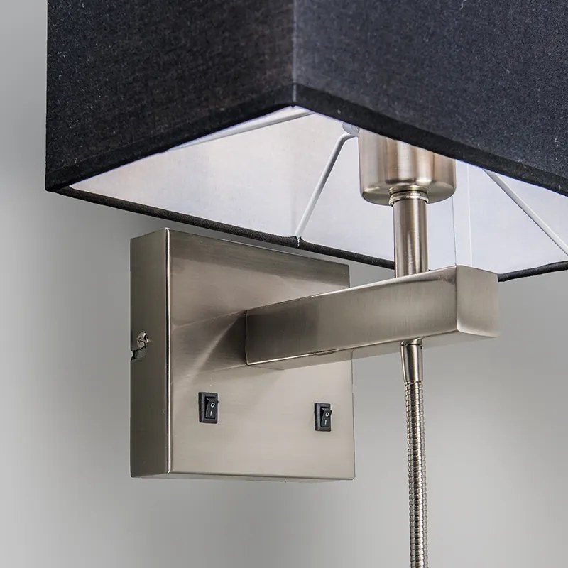 Zestaw 2 lamp ściennych ze stali z kloszem Nowoczesny Oswietlenie wewnetrzne