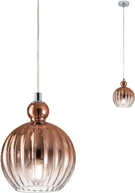 Redo 01-2064 - Lampa wisząca na lince PLUMEN 1xE14/42W/230V śr. 15 cm miedź