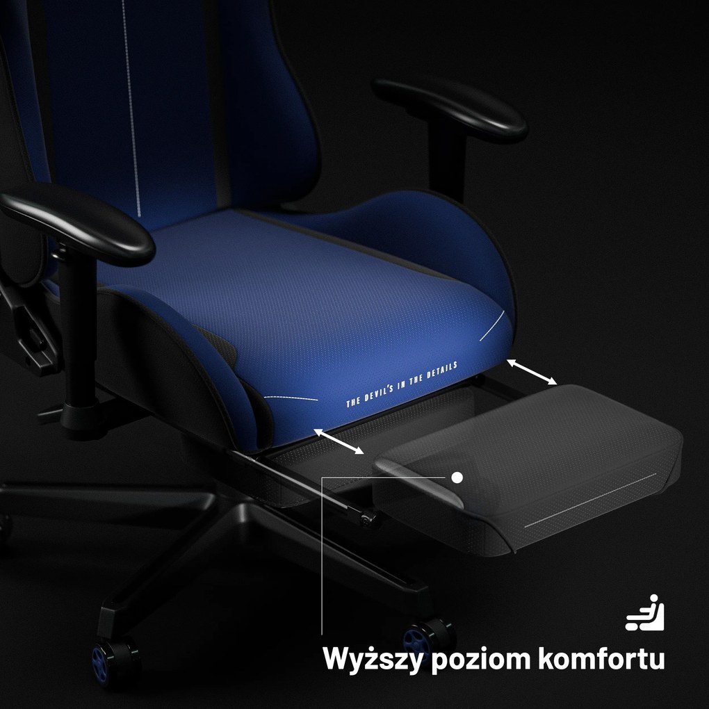 Fotel gamingowy materiałowy granatowy: Diablo X-Starter