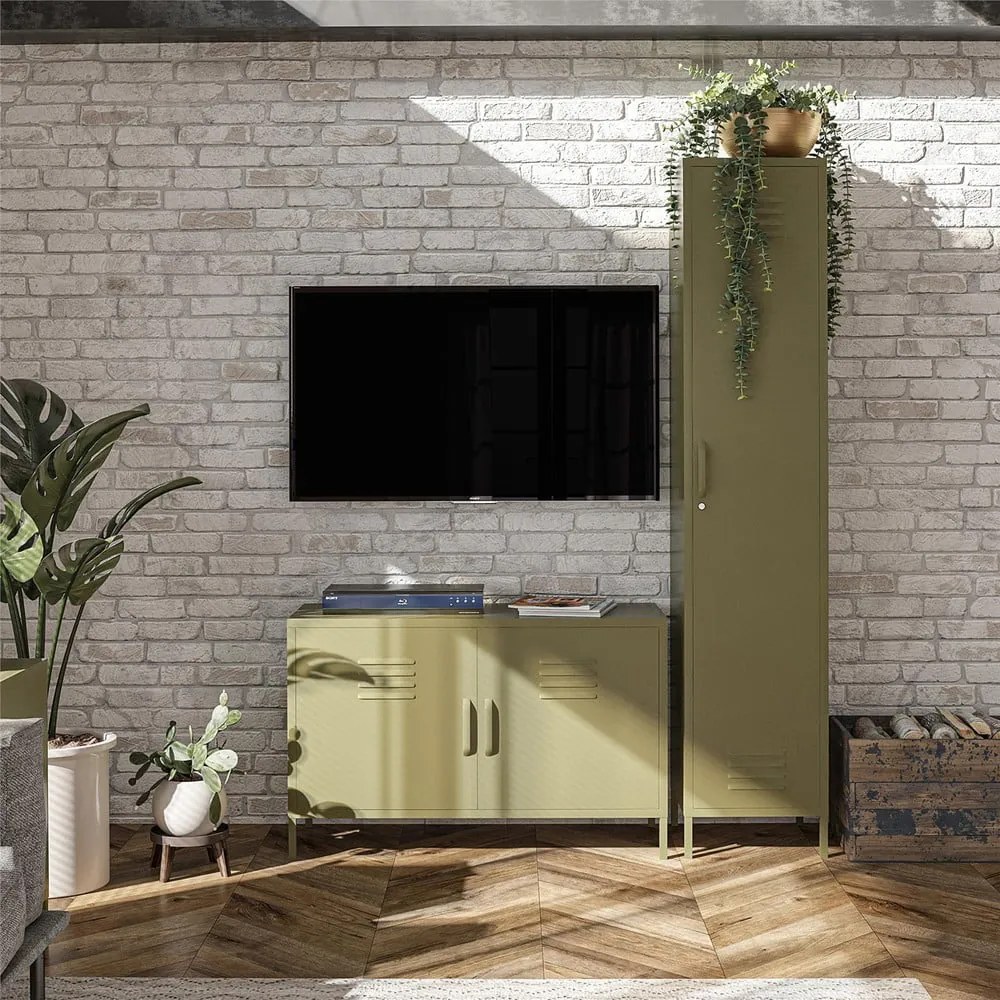 Zielona metalowa szafka 37x182 cm Bradford – Støraa