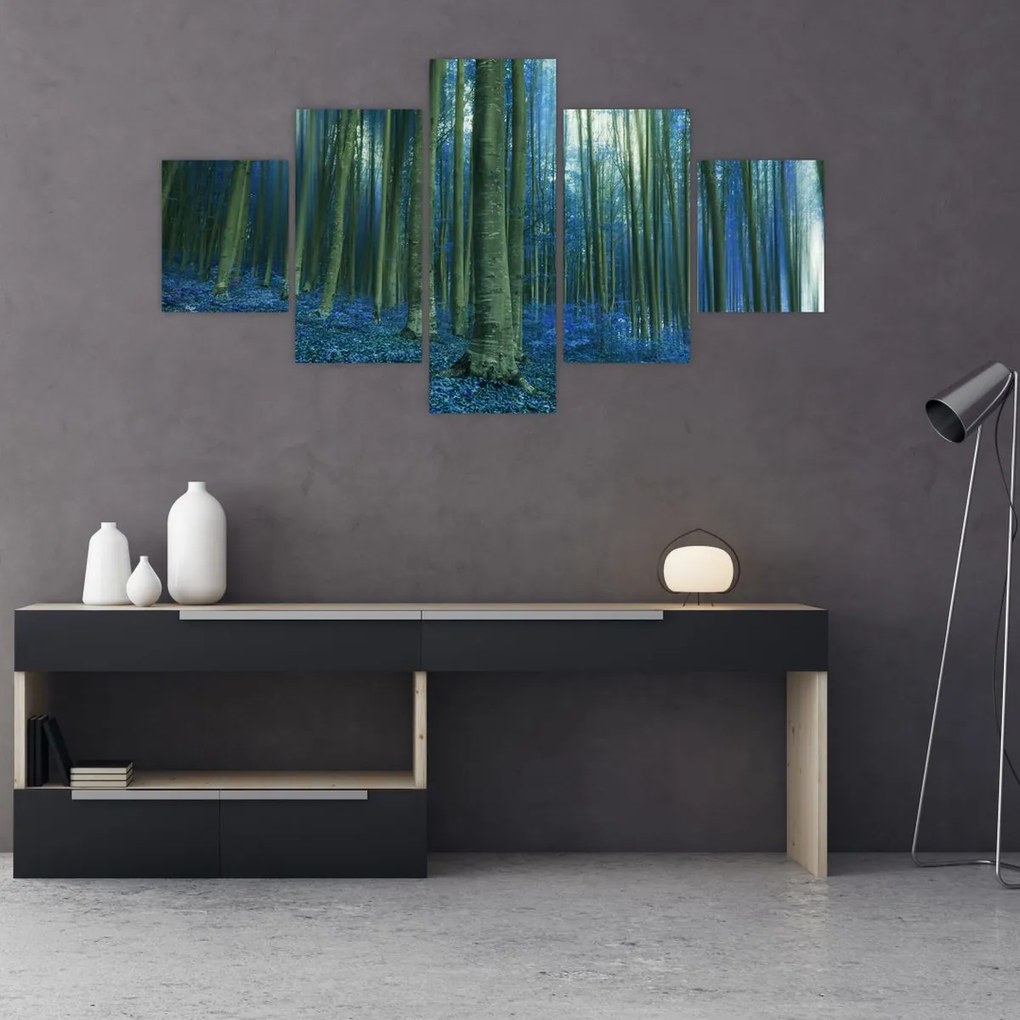 Obraz - Niebieski las (125x70 cm)