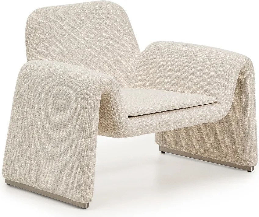 Beżowy fotel z tkaniny szenilowej Melvia – Kave Home