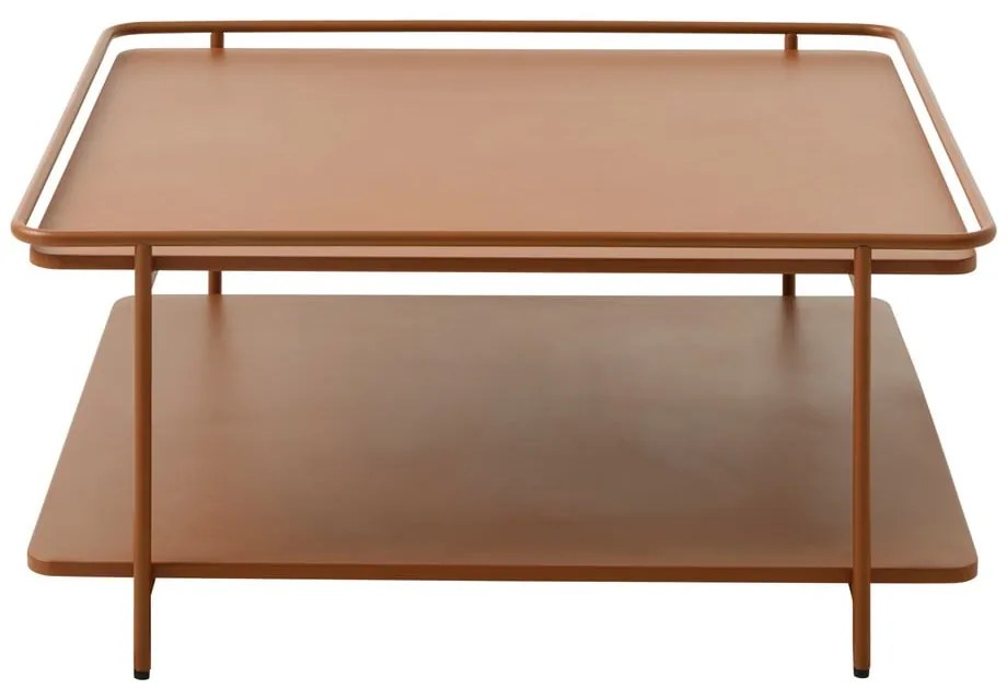 Metalowy stolik w kolorze terakoty 75x75 cm Yuba – Unique Furniture