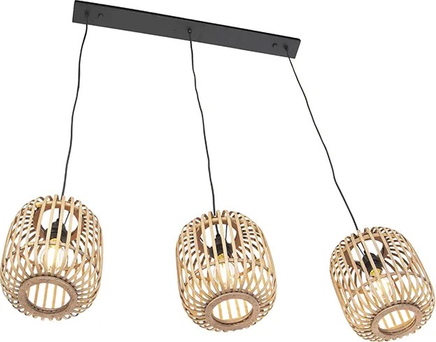 Rustykalna rattanowa lampa wisząca 3-światłowa - Manila