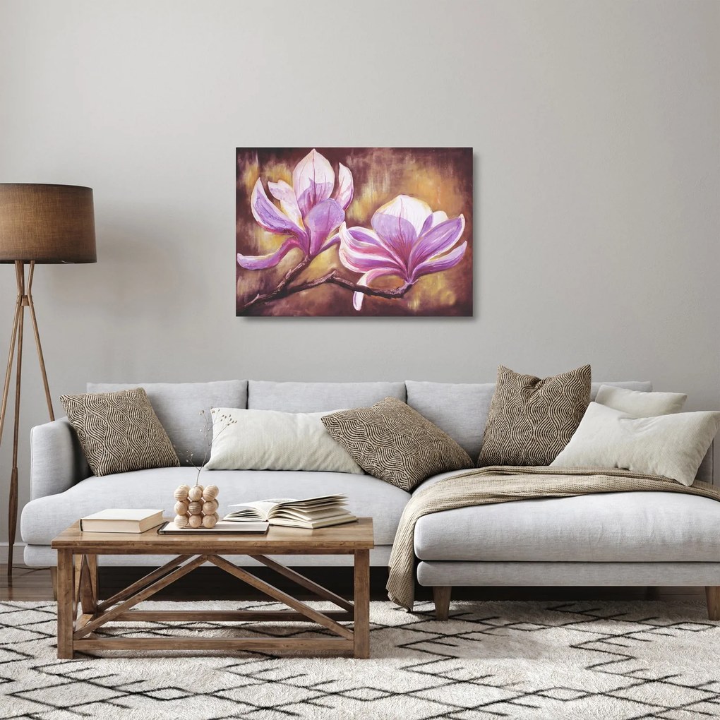 Obraz na szkle - Kwiaty magnolii (70x50 cm)