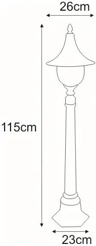 Czarna klasyczna stojąca lampa ogrodowa słupek - S314-Cardan