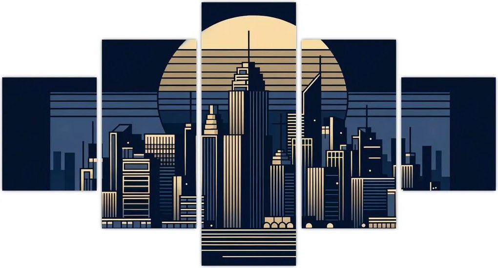Obraz – Geometryczne miasto (125x70 cm)