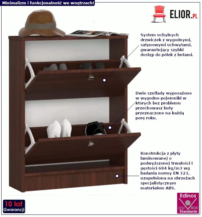 Szafka na buty w kolorze wenge - Abetti