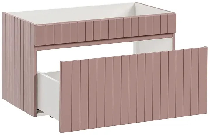 Szafka umywalkowa różowa 80 cm z lamelami D1-N71