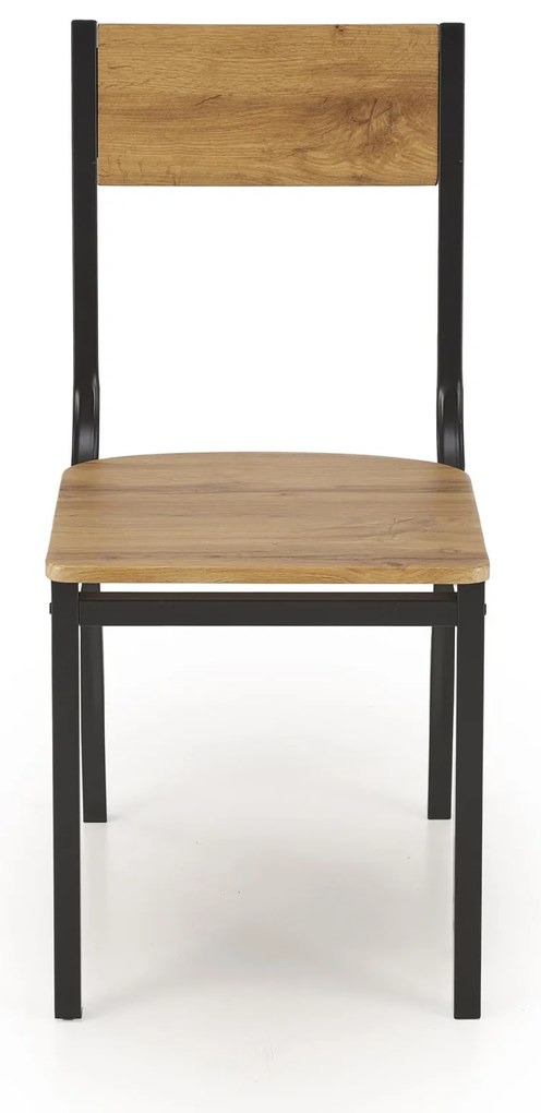 Zestaw drewniany stół + 4 krzesła, komplet naturalny / czarny MILTON