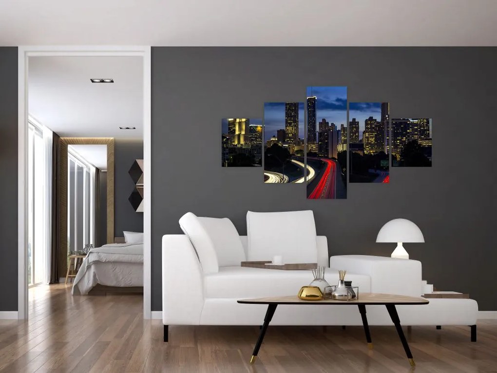 Obraz miasta nocą (125x70 cm)