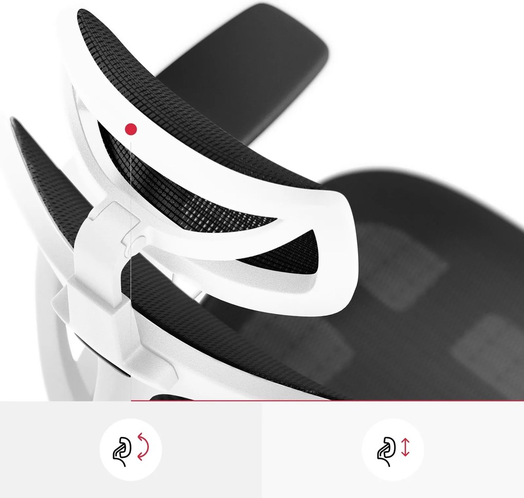 Fotel biurowy Diablo V-Basic, zgodny z normą BHP, kolor biało-czarny