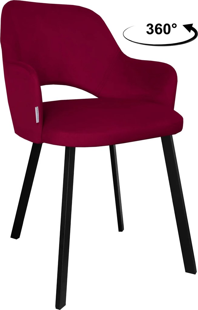 Krzesło Milano tkanina Welur noga metalowa : Kolor nogi - Czarna profil, Kolor tkaniny - VELVET - MG31, Typ siedziska - Siedzisko obrotowe 360°