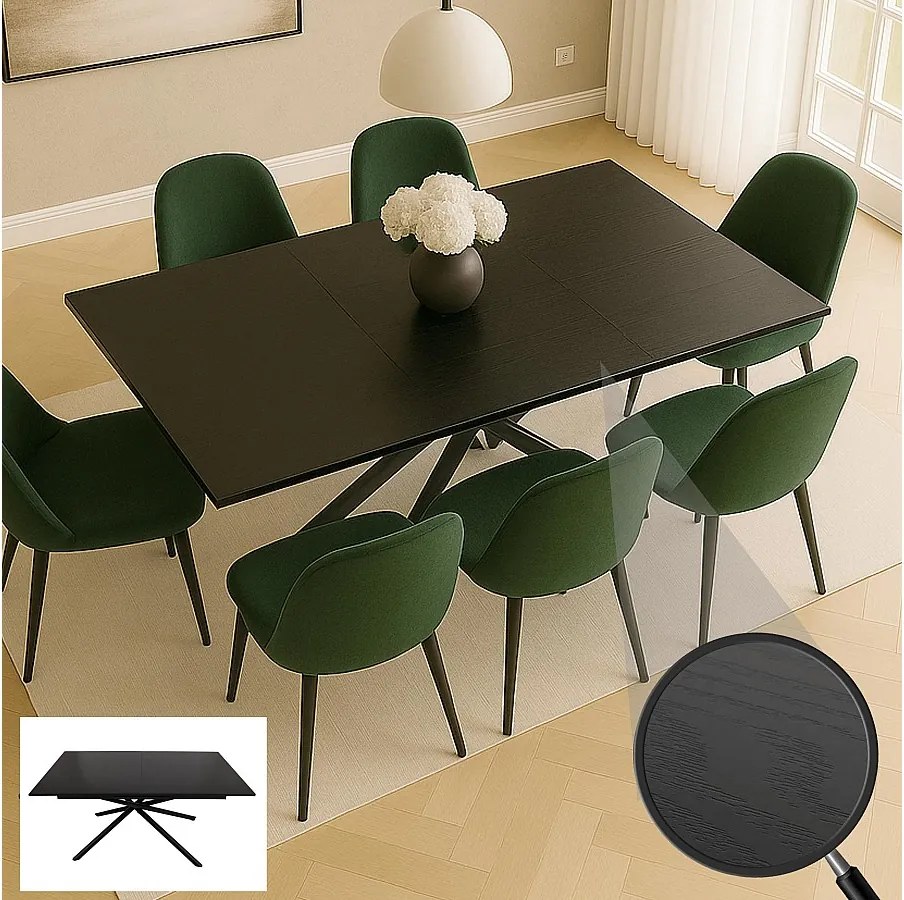 Stół do jadalni MCW-O57,  wygląd kamienia czarny