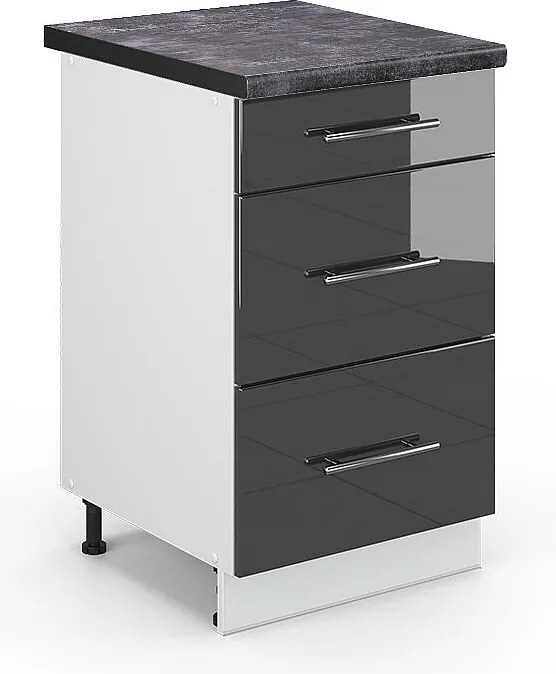 Szafka dolna do kuchni antracyt wysoki połysk 50x60x82 fame-line