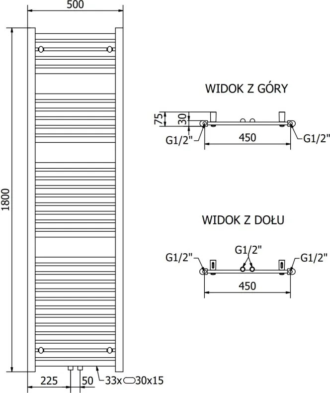 Mexen Hades grzejnik elektryczny 1800 x 500 mm, 900 W, biały - W104-1800-500-2900-20