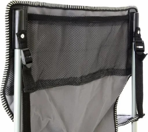 Krzesło turystyczne campingowe czarno-szare