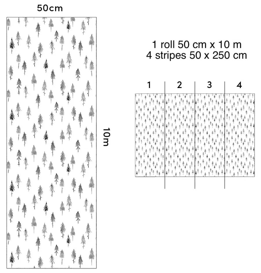 Tapeta dziecięca 10 m x 50 cm Pine Woods – Lilipinso