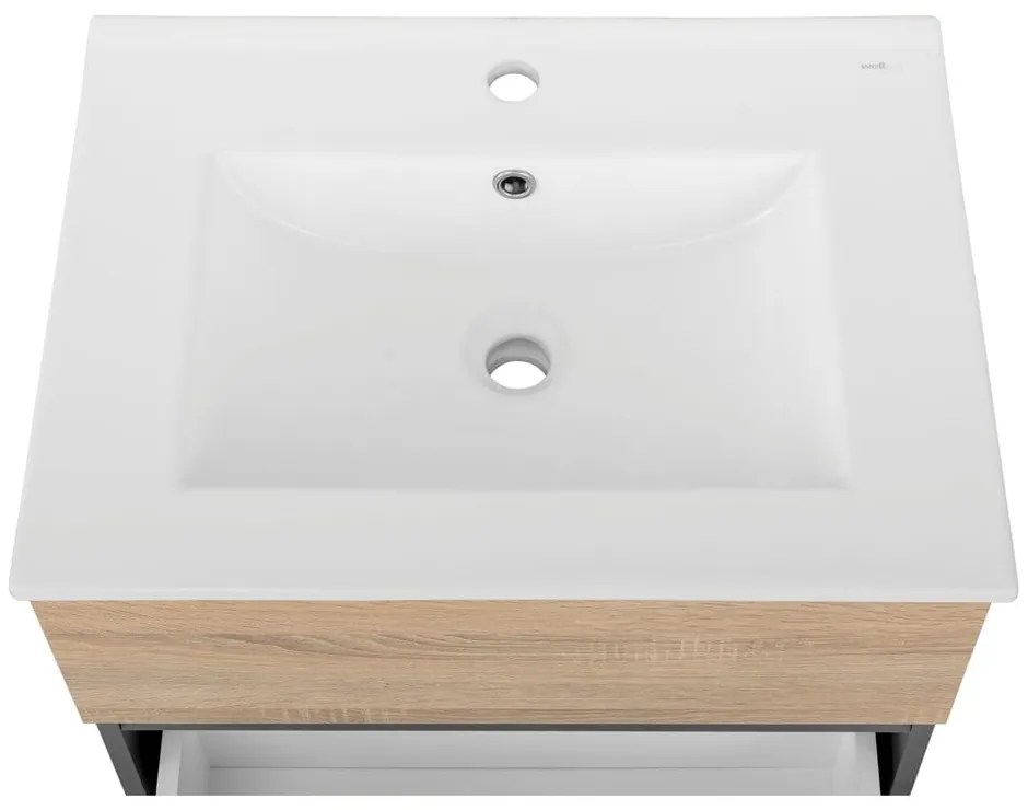 Wisząca szafka bez umywalki w dekorze dębu 60x52 cm Wisla – Støraa
