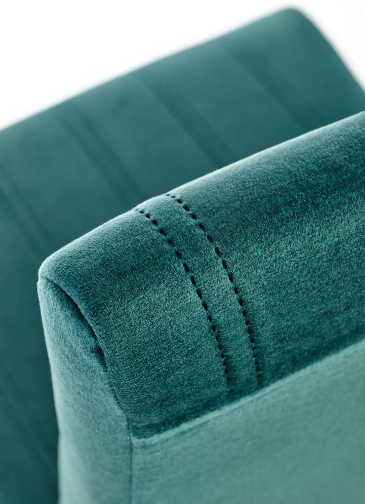 Drewniane krzesło tapicerowane DIEGO 3 dąb miodowy velvet pikowany Pasy MONOLITH 37 ciemny zielony