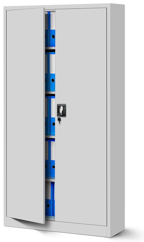 Zestaw 4x biurowa szafa metalowa na akta JAN H, 900 x 1950 x 400 mm, szara
