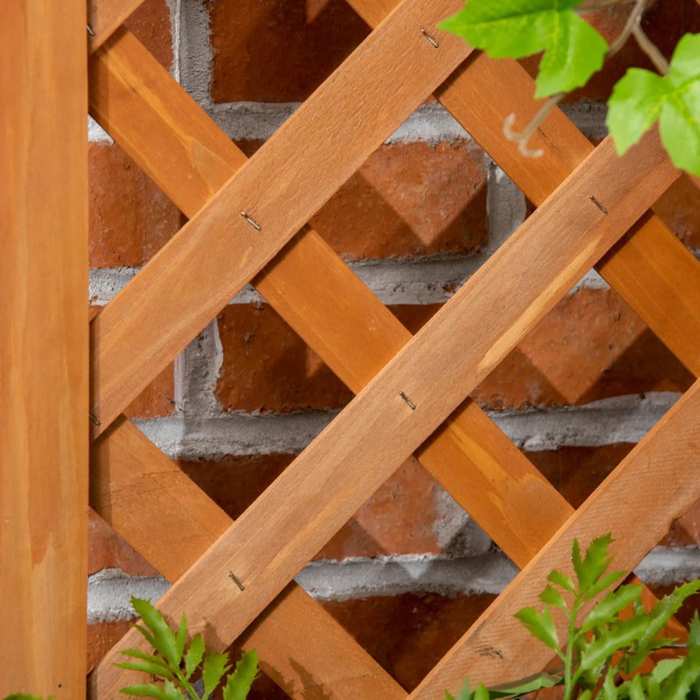 Outsunny Wysokie Łóżko Ogrodowe z Pomocą do Pnączy Skrzynka na Kwiaty Donica Brązowa | Aosom PL