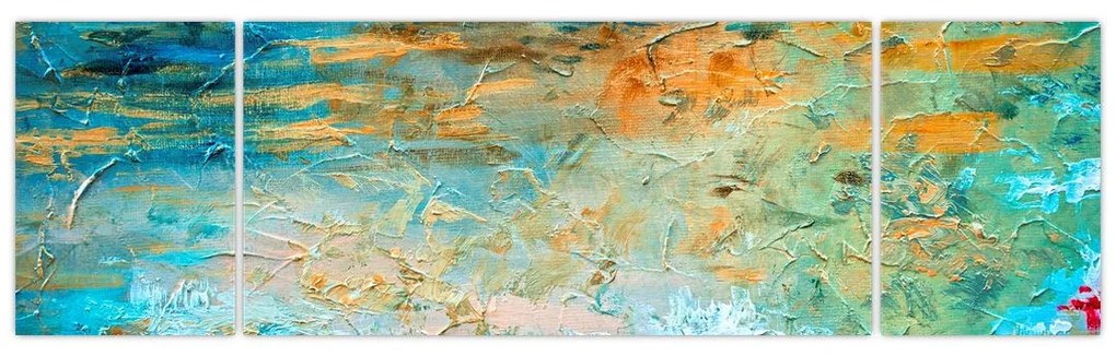 Obraz niebieskiej abstrakcji (170x50 cm)