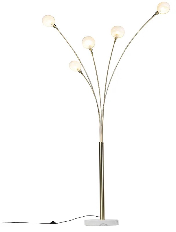 Lampa podłogowa art deco złota 5-światłowa - Sixties MarmoDesignerski Oswietlenie wewnetrzne