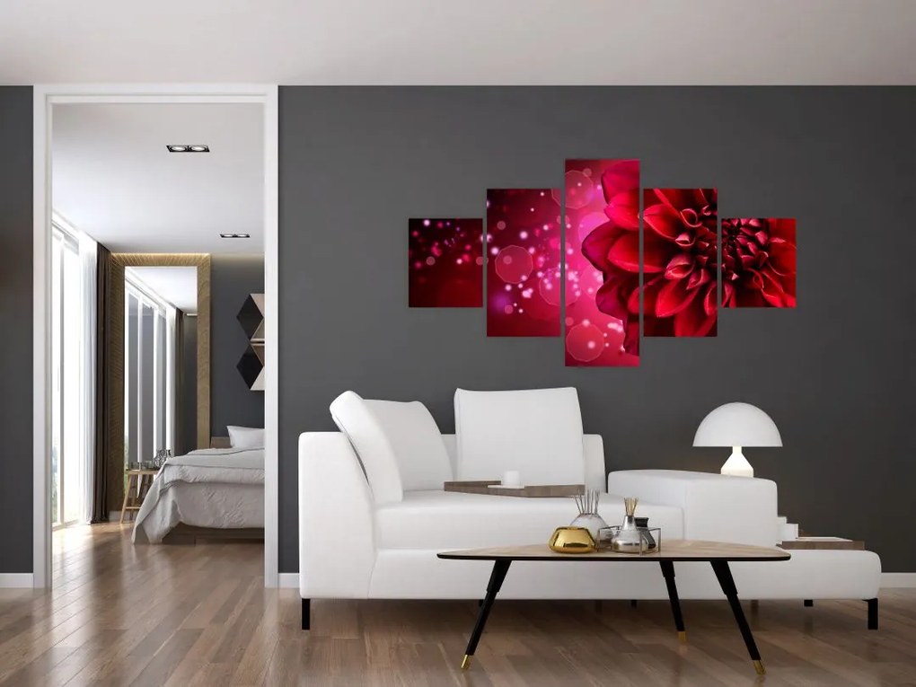 Obraz czerwonego kwiatu (125x70 cm)