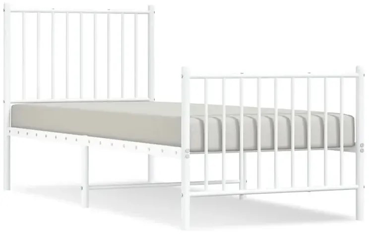 Pojedyncze metalowe łóżko w kolorze białym 90x200 cm - Fiver