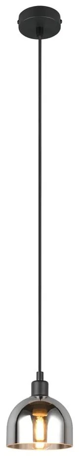 Lampa wisząca w czarno-srebrnym kolorze ze szklanym kloszem ø 12 cm Molly – Reality