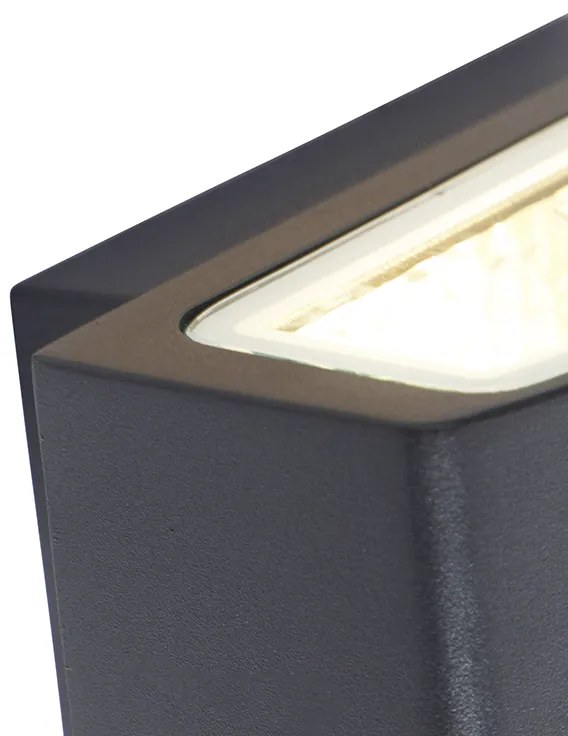 Zewnetrzna Nowoczesna lampa ścienna zewnętrzna grafitowa 14,3 cm IP44 - Latina Nowoczesny Oswietlenie zewnetrzne