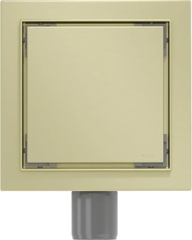 Mexen Flat-Q M13 wpust podłogowy kwadratowy 12 x 12 cm, złoty szczotkowany - 1A10012