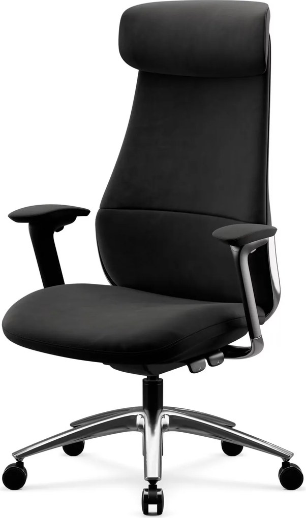 Ergonomiczny fotel biurowy tapicerowany Command, czarna tkanina