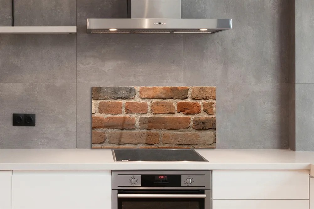 Szkło do Kuchni na Ścianę Mur z Kamienia i Cegieł