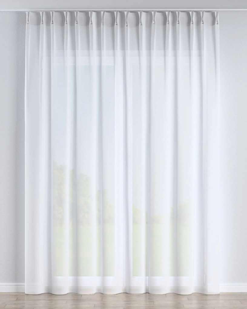 Firana na haczykach flex podwójnych kolor biały tkanina półprzezroczysta, strukturalna