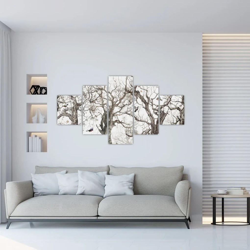 Obraz - Wzór lasu, rysunek (125x70 cm)