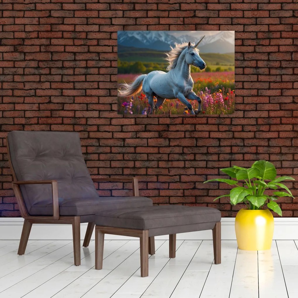 Obraz na szkle - Jednorożec (70x50 cm)