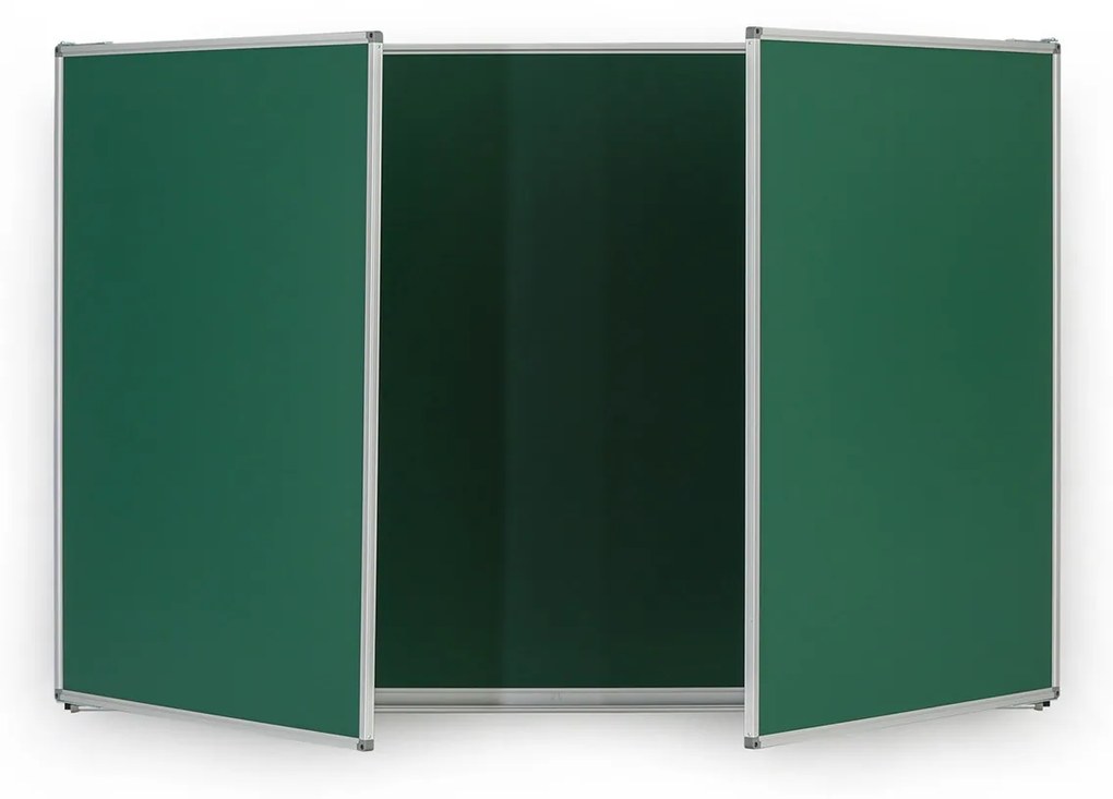 Tablica kredowa ceramiczna zielona składana, magnetyczna, 2400 x 900 mm