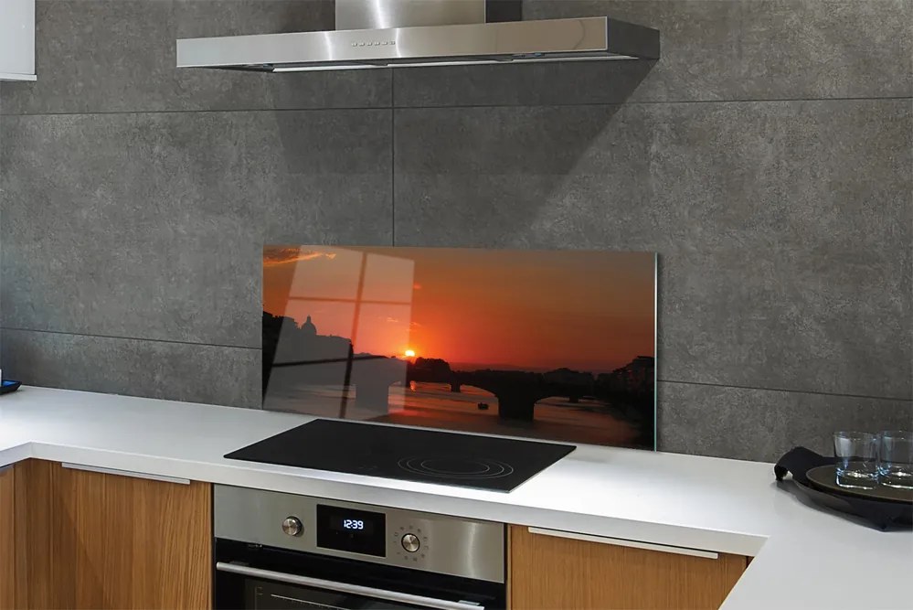 Panel Szklany Rzeka o Złotej Godzinie