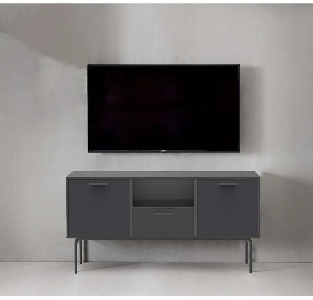 Czarna komoda pod TV Keep by Hammel