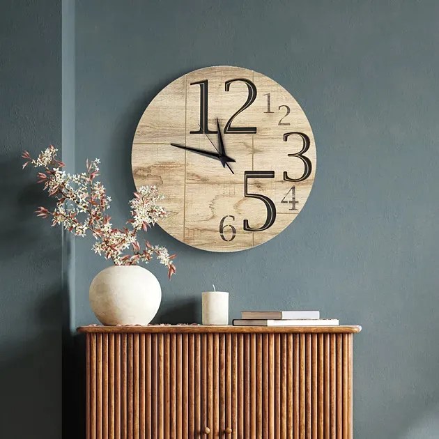 Okrągły nowoczesny zegar ścienny w stylu loft W0-F06