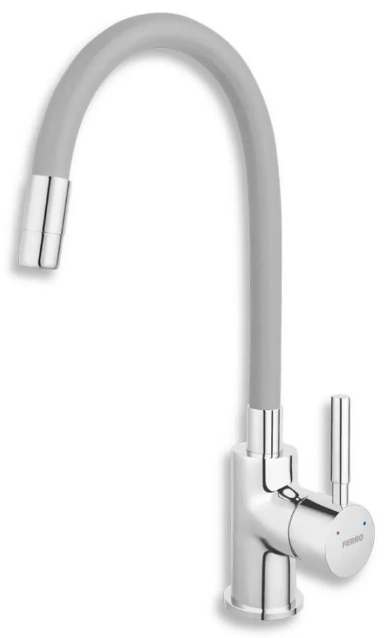 FERRO - Bateria kuchenna z elastycznym uchwytem chrom błyszczący/szary